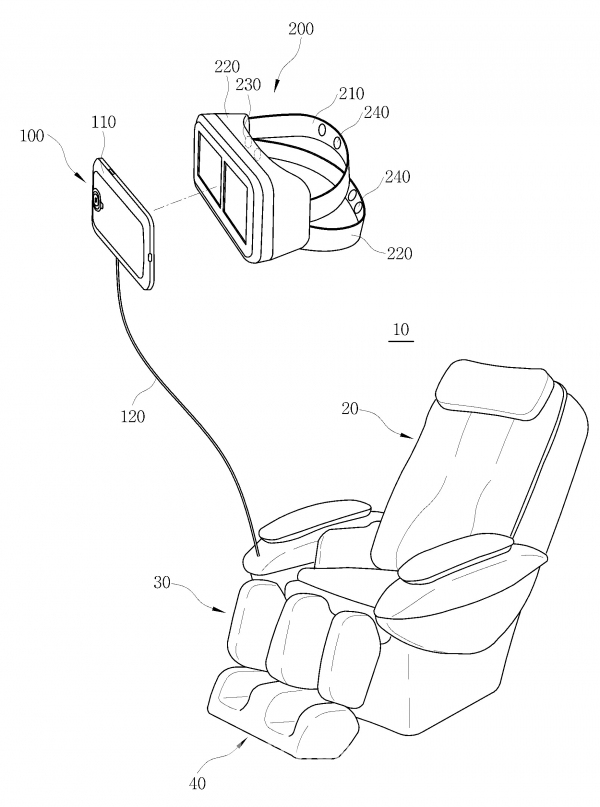 바디프랜드가 가장 최근 등록(등록번호 제102055081호)을 받은 특허는 ‘브레인 마사지 기능이 탑재된 안마의자’로 대표 도면. 사진=키프리스 캡처.