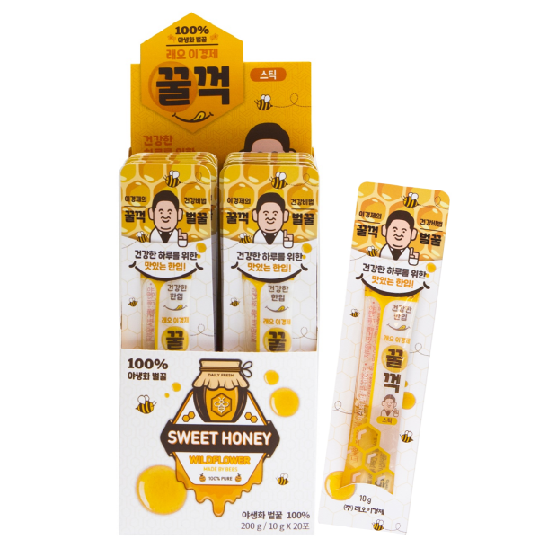 한의사 이경제 원장의 건강식품 기업 ‘바이래오’가 국산 천연 야생화 꿀 100%를 담아낸 ‘이경제 꿀꺽스틱’을 세븐일레븐을 통해 출시했다고 21일 밝혔다. 사진=바이래오 제공