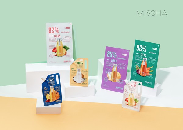 에이블씨엔씨의 화장품 브랜드 ‘미샤’가 ‘미샤 톡스 비건 착즙 마스크’를 선보였다. 사진=미샤 제공