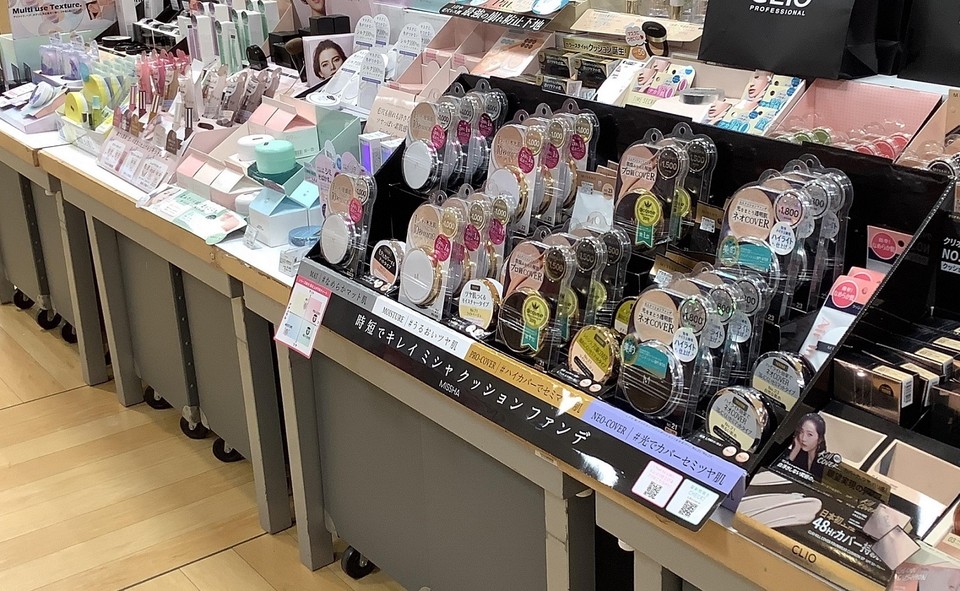 미샤 제품이 오사카 로프트 아베노점에 진열돼 있다. 사진=에이블씨엔씨 제공