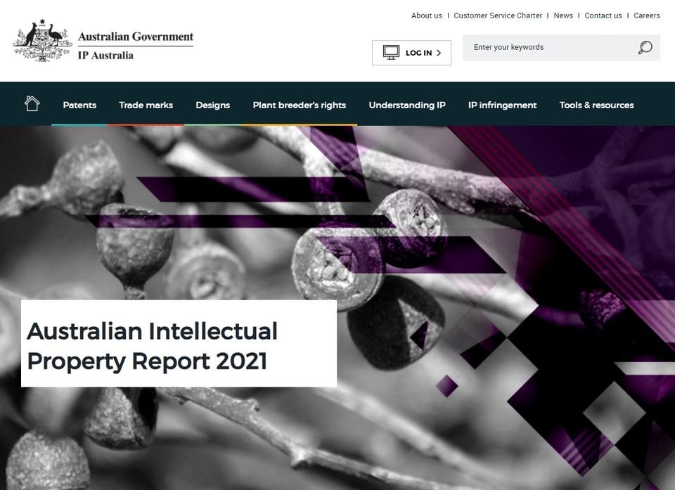 호주 지식재산청(IP Australia)은 지난달 29일 ‘호주 지식재산 보고서(the Australian Intellectual Property Report) 제9판’을 발표했다고 한국지식재산연구원이 전했다. 사진=호주 지식재산청 홈페이지 캡처
