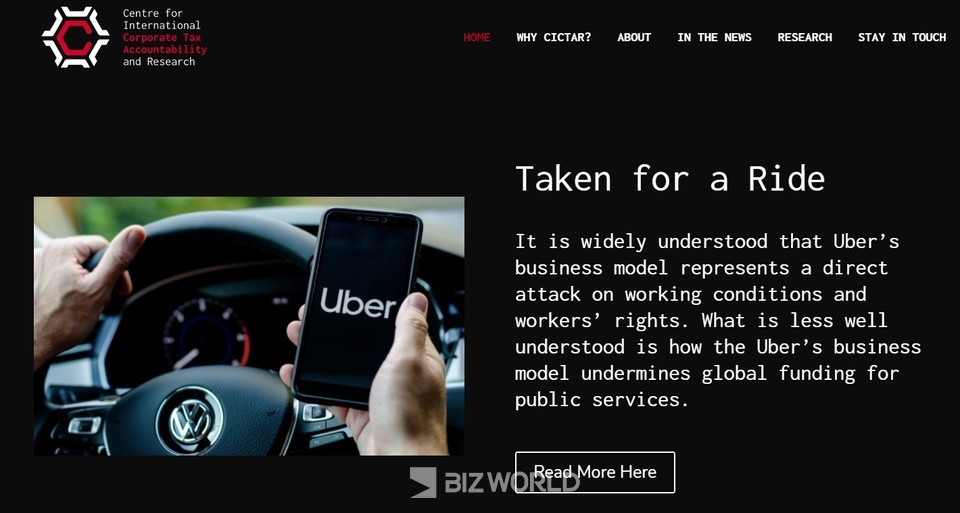 글로벌 공유 택시 서비스 업체인 ‘우버(Uber)’가 지식재산권을 조세 회피수단으로 활용하고 있다는 지적이 나왔다. 사진=호주 CICTAR 홈페이지 캡처