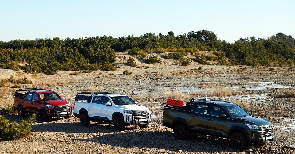 뉴 렉스턴 스포츠 칸 오프로드 주행. 사진=쌍용자동차