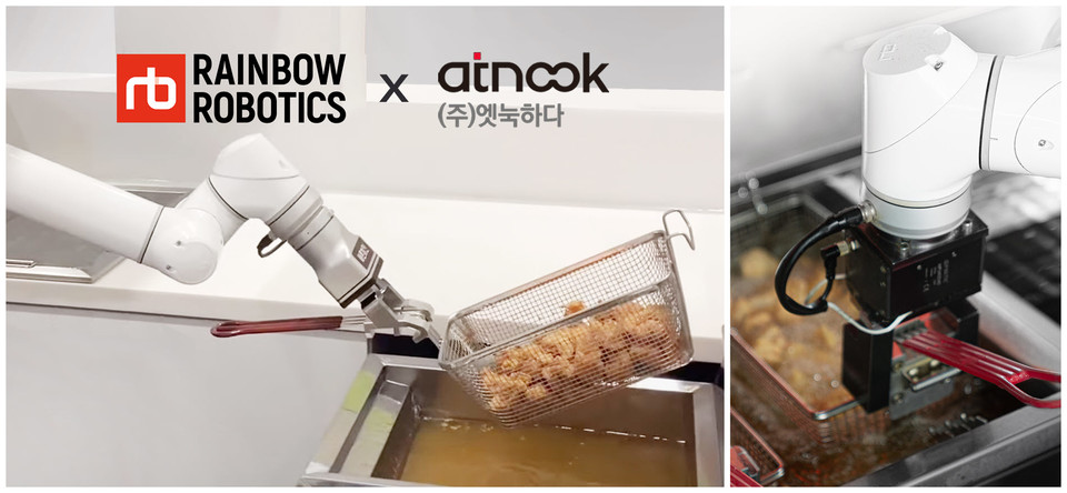 레인보우로보틱스가 엣눅하다와 힘을 모아 글로벌 푸드테크 시장에 치킨 로좃을 공급한다. 사진=레인보우로보틱스