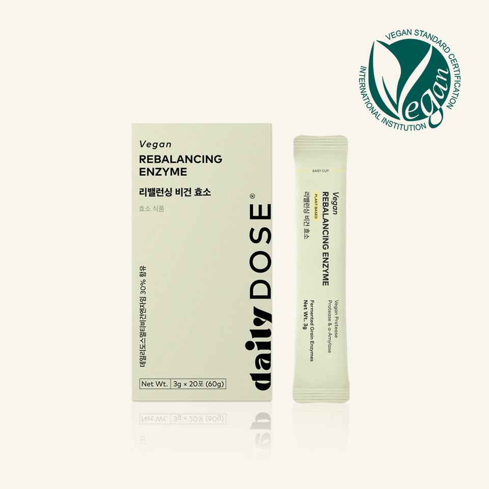 비건 웰니스 브랜드 ‘데일리도스’가 신제품 곡물효소 ‘리밸런싱 비건 효소’를 최근 출시했다. 사진= 데일리도스