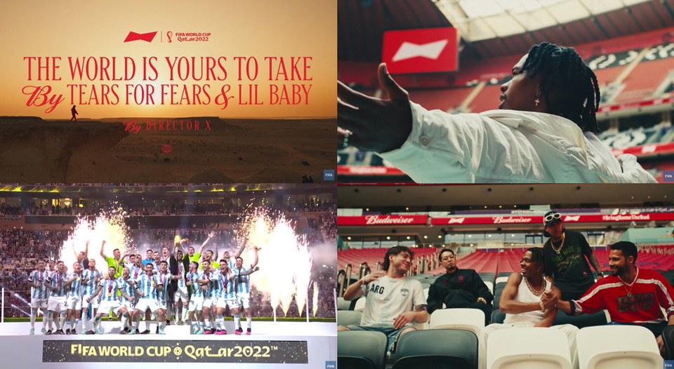 버드와이저가 성황리에 막을 내린 2022 카타르 월드컵의 기념 뮤직비디오 ’더 월드 이스 유어스 투 테이크’를 공개했다. 사진=오비맥주