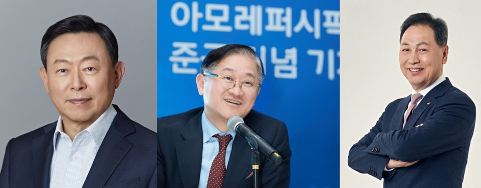 지진으로 가족과 생계를 잃은 튀르키예 주민들을 돕기 위해 유통업계도 발벋고 나섰다. (왼쪽부터) 신동빈 롯제그룹 회장, 서경배 아모레퍼시픽그룹 회장, 강태선 BYN블랙야크그룹 회장. 사진=각사