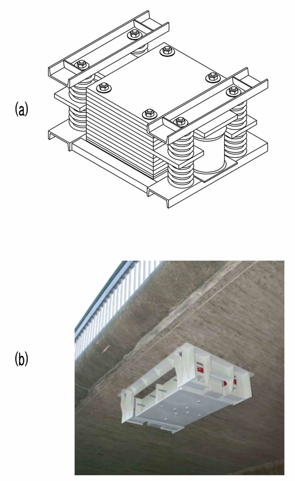 진동 억제를 위해 설치되는 동조 질량 댐퍼를 나타낸 도면과 설치 사진. 그림=키프리스
