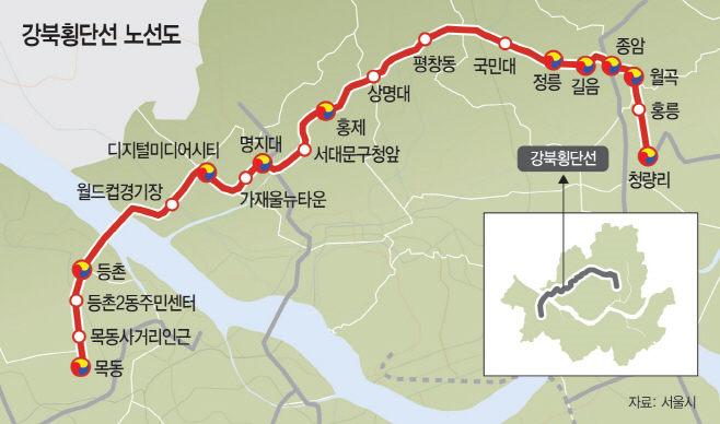 강북횡단선 노선. 자료=문성호의원