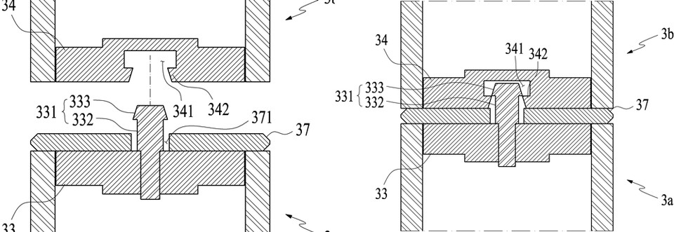 DL이앤씨의 ‘끼움 결합형 모듈러 구조물’ 상·하부 접합구의 결합 과정을 도시하는 단면도. 그림=키프리스