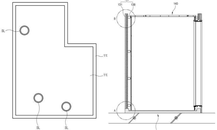 모듈러 화장실의 바닥(왼쪽)과 모듈러 화장실의 측방향 단면. 그림=키프리스