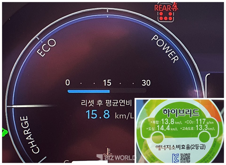 시승당일 최종 주행연비. 사진=손진석 기자