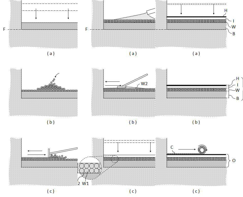 (왼쪽부터 오른쪽으로) 층간소음 저감 온돌 시공 방법을 단계적으로 도시한 그림이다. 그림=키프리스