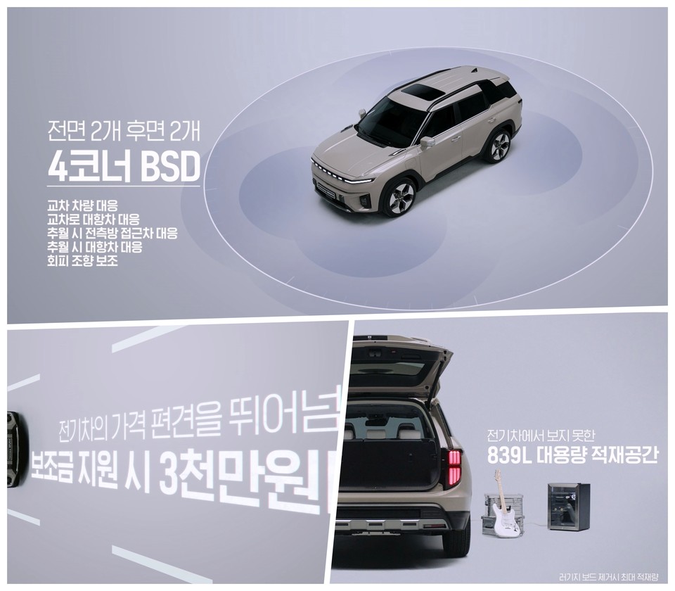 KG 모빌리티 세이프티 클래스부터 스페이스 클래스, 프라이스 클래스 이미지. 사진=KG 모빌리티