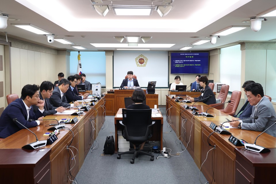 서울미래전략 통합추진 특별위원회 제1차 회의를 진행하고 있다. 사진=서울시의회