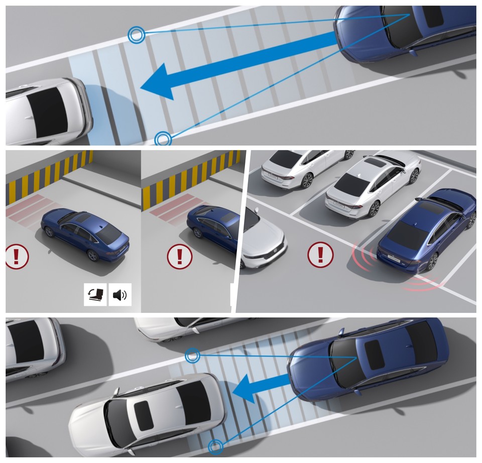 혼다센싱 ACC LSF( 상단), CTM과 LSBC(가운데), 트래픽 잼 어시스트. 사진=혼다코리아 홈페이지 캡쳐