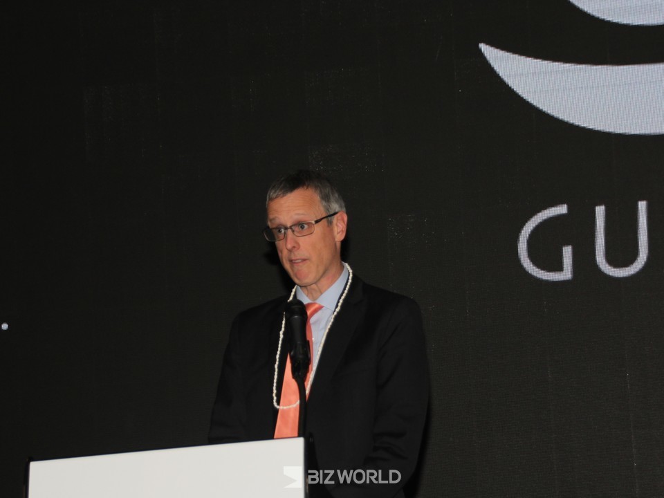 엔드류 게이틀리 주한미국대사관 상무부 상무공사가 축사를 하고 있다. 사진=손진석 기자