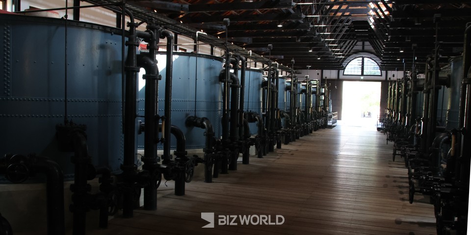 타이난 산상 화원 수로 박물관의 14개의 대형 급속 여과통이 있는 탱크실이 사진 촬영 포인트다. 타이완=손진석 기자