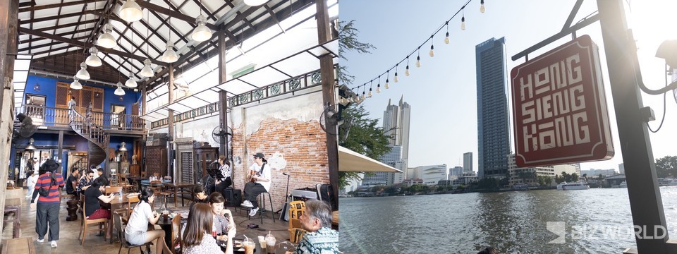 넓은 공간에서 강변 풍경과 라이브 공연, 브런치까지 함께 즐길 수 있는 카페 '홍 시엥 콩' 전경. 태국=최상규 기자