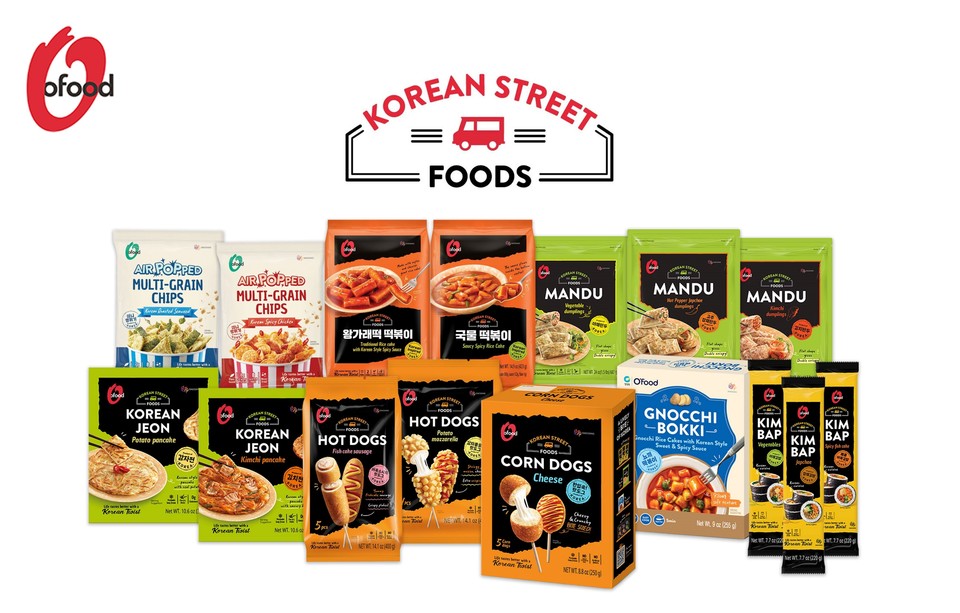 대상㈜ 글로벌 식품 브랜드 ‘오푸드(O’food)‘가 한국 인기 길거리 음식 및 대표 분식 메뉴를 총망라한 ‘코리안 스트리트 푸드(Korean Street Food)’ 라인을 론칭하고 K-푸드 외연 확장에 나섰다. 사진=대상 '오푸드'