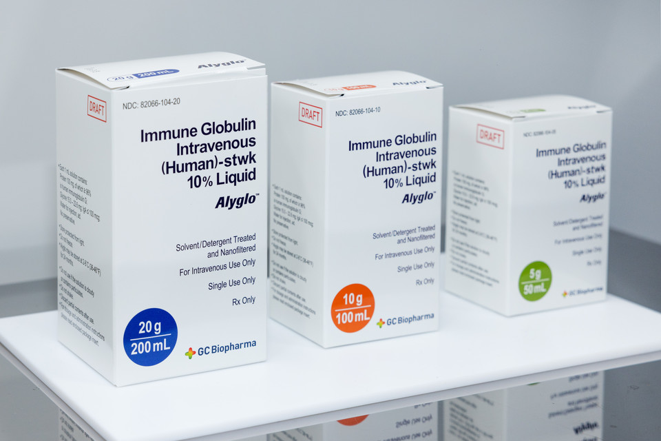 '알리글로(IGIV 10%)' 제품 패키지. 사진=GC