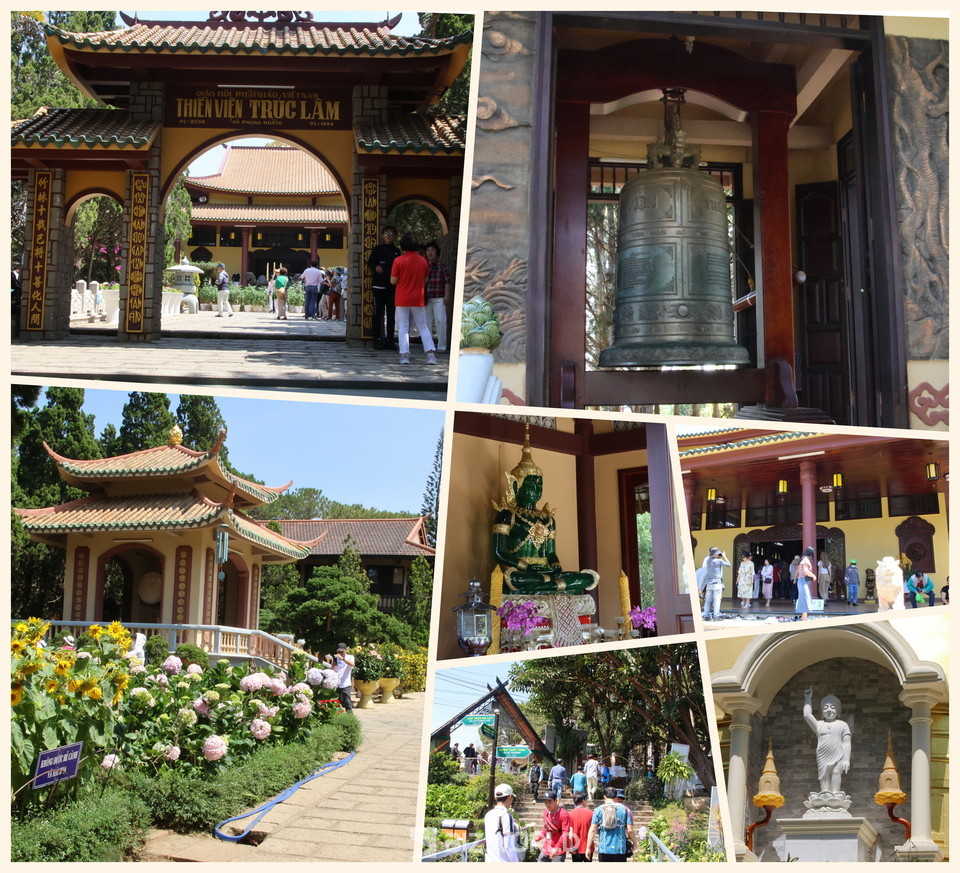 줄림사 정문(상단 왼쪽)과 종탑 등 줄림사 모습. 사진=손진석 기자