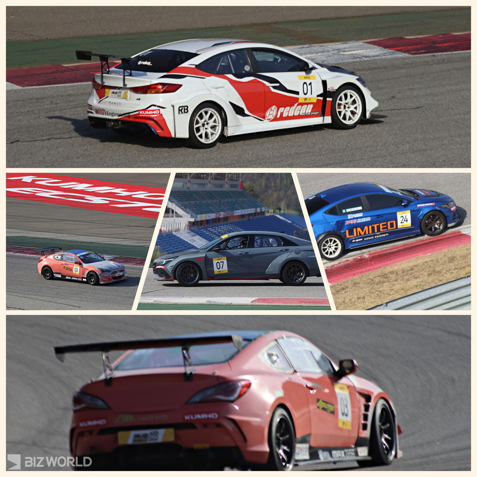 2024 인제 마스터즈 시리즈 메인 경기인 인재 내구 예선경기를 진행하고 있는 참가 선수들. 사진=손진석 기자