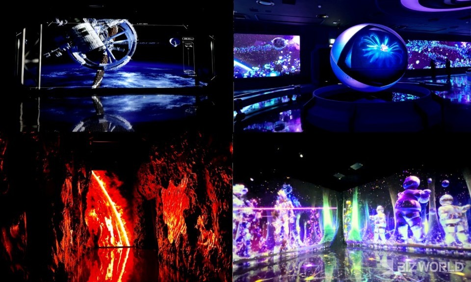 르 스페이스 인스파이어 내 ‘미지 세계로의 여행(Beyond the Cosmos)’을 주제로 만들어진 18개의 다채로운 전시 공간. 사진=김미진 기자.