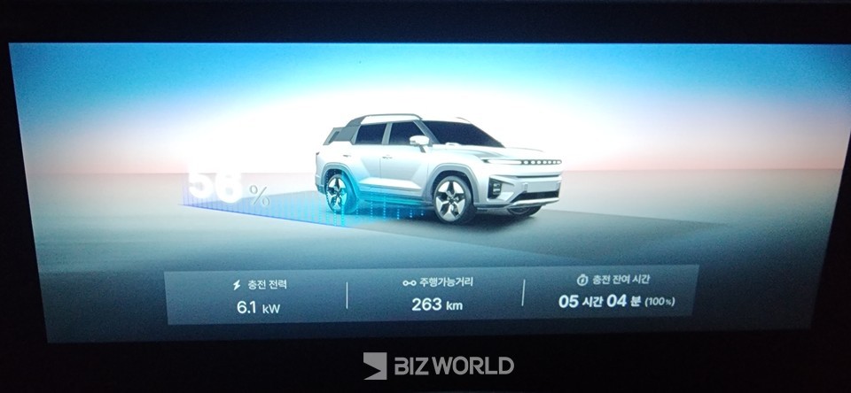 완속충전 시 계기판. 사진=손진석 기자