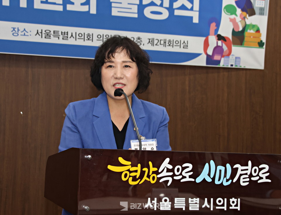 봉양숙 민생실천위원장이 개회사를 하고 있다. 사진=손진석 기자