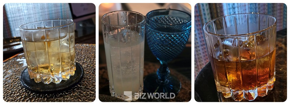 허니 올드 패션드 스타일 칵테일(왼쪽부터), 더 글렌그란트 피지 칵테일, 스위트캡. 사진=손진석 기자