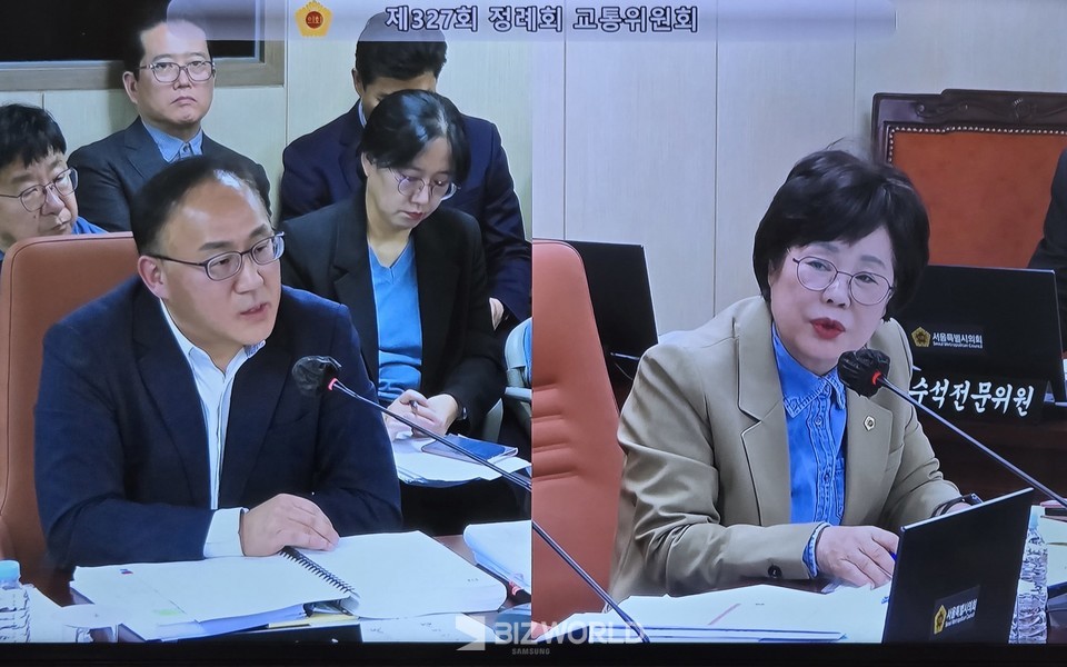 이경숙 시의원이 행정사무감사에서 질의하고 있다. 사진=손진석 기자