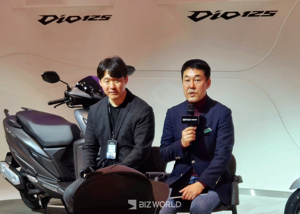 이지홍 혼다코리아 대표가 디오 125에 대한 질문에 답하고 있다. 사진=손진석 기자