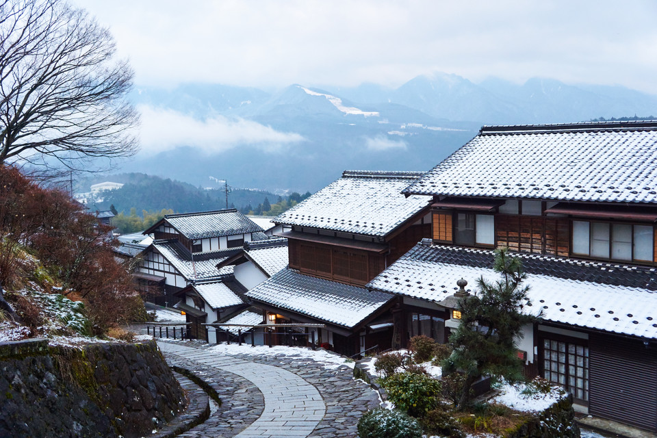 나카센도후지산둘레길 트레킹 코스 중 마고메역참마을 전경. 사진=혜초여행