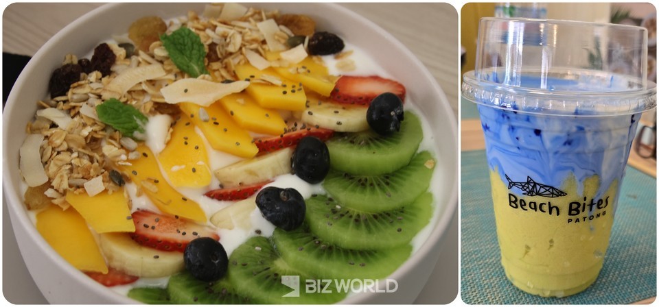 비치바이스 대표 메뉴 중 열대과일과 요거트를 이용한 메뉴와 천연 재료만 사용해 만든 음료. 사진=손진석 기자