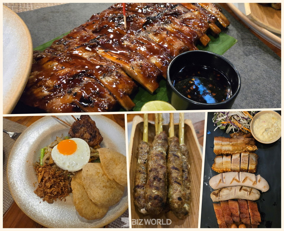 너티누리스 레스토랑의 대표 메뉴인 폭립(상단)과 나시고랭(아래 왼쪽) 등 음식. 사진=손진석 기자