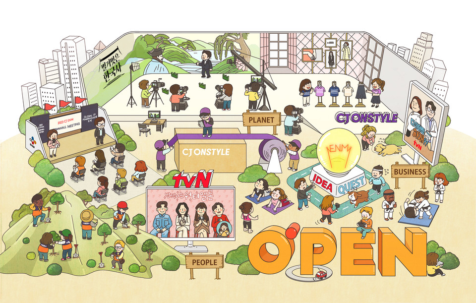 CJ ENM ESG 실행철학 Roadmap 일러스트. 사진=CJ ENM