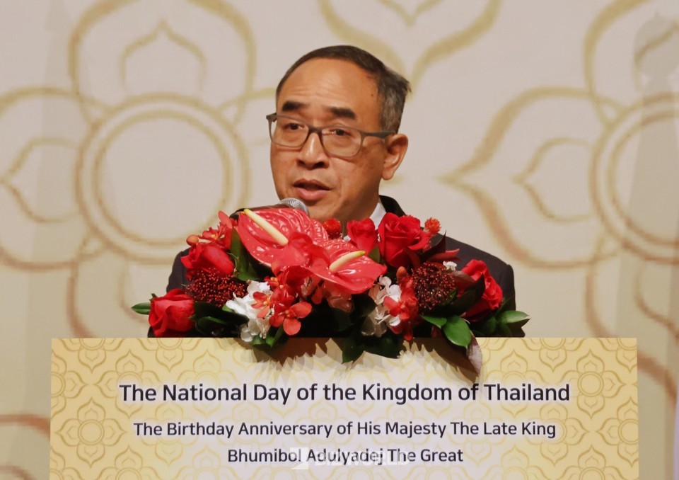 타닛 쌩럇 주한태국대사가 환영사를 하고 있다. 사진=손진석 기자