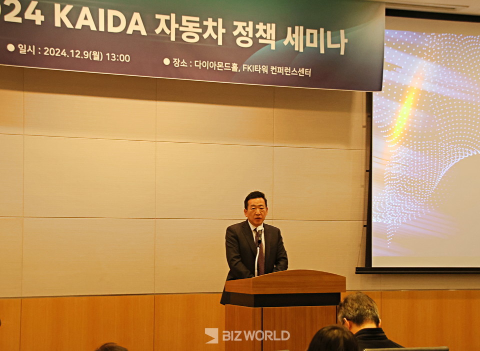 정윤영 상근 부회장이 환영사를 하고 있다. 사진=손진석 기자