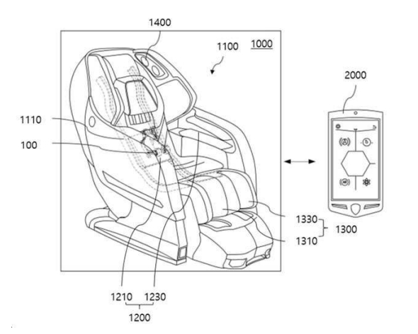 발명의 실시예에 따른 마사지 장치를 설명하기 위한 도면. 그림=키프리스