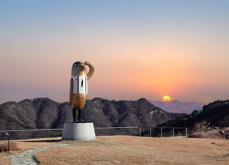 오크밸리 월송리 운치 라운지 광장 일출 전경. 사진=HDC리조트