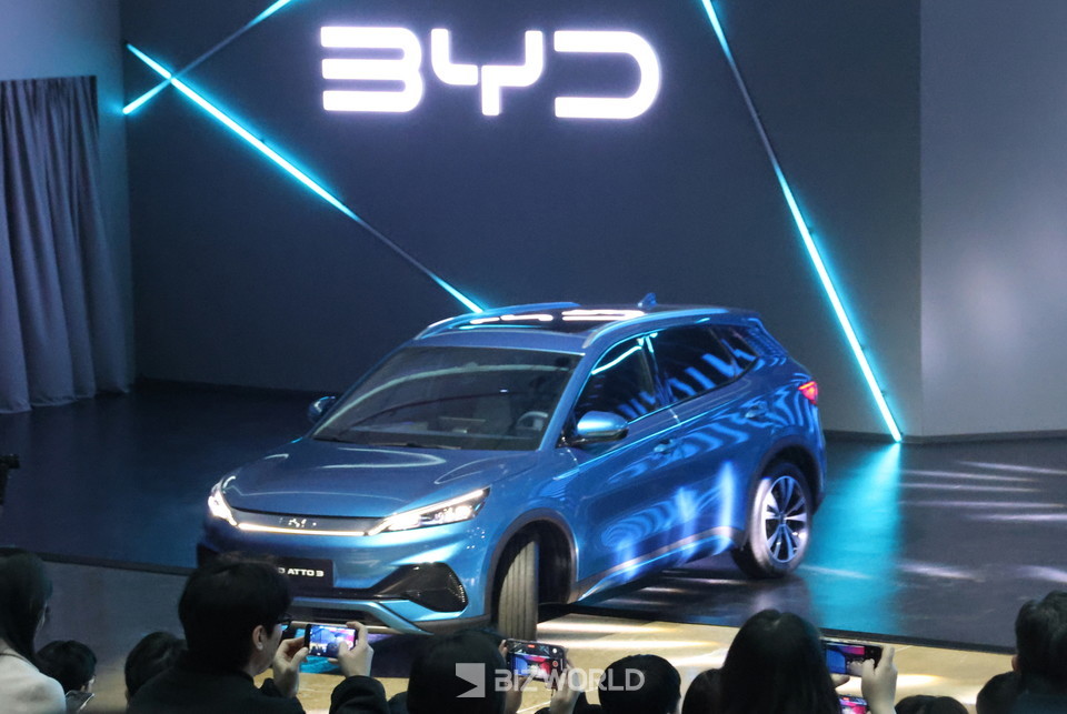 BYD 아토3가 한국시장에 처음으로 소개되고 있다. 사진=손진석 기자