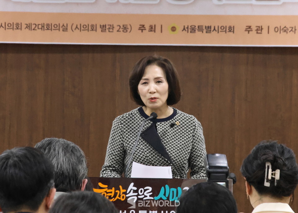 이숙자 서울시의회 운영위원장이 개회사를 하고 있다. 사진=손진석 기자