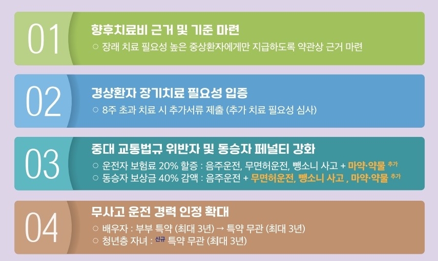 자동차보험 주요 개선 내용. 자료=국토부