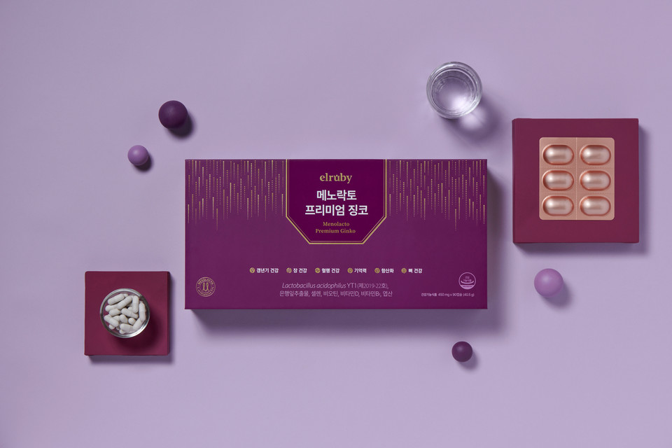 휴온스의 갱년기 유산균 브랜드 '엘루비 메노락토' 제품 3종을 ‘컬리’에 공식 입점했다. 사진=휴온스