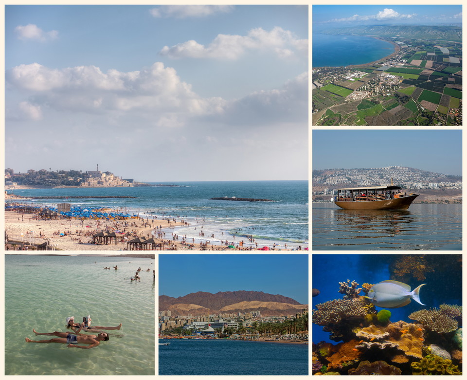 여행지로서 매력만점인 이스라엘의 해변과 호수. 사진=이스라엘관광청