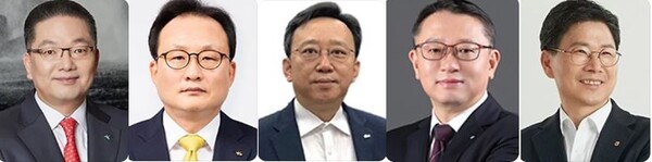 (왼쪽부터) 이호성 하나은행장, 이환주 KB국민은행장, 정상혁 신한은행장, 정진완 우리은행장, 강태영 NH농협은행장. 사진=각 사