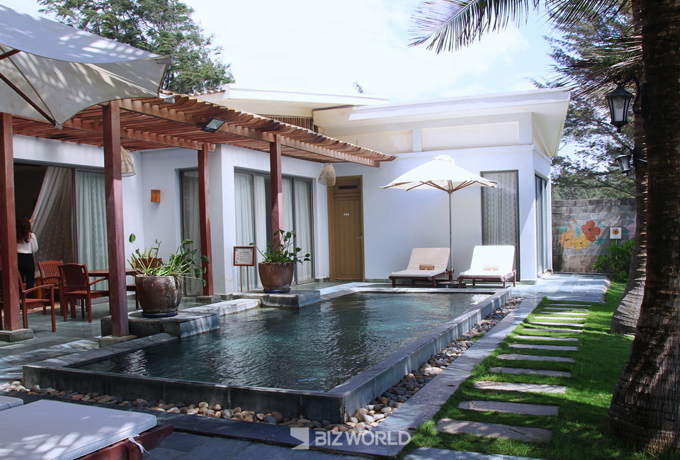 소나타 리조트 & 스파 방갈로 개인 풀장. 베트남=손진석 기자