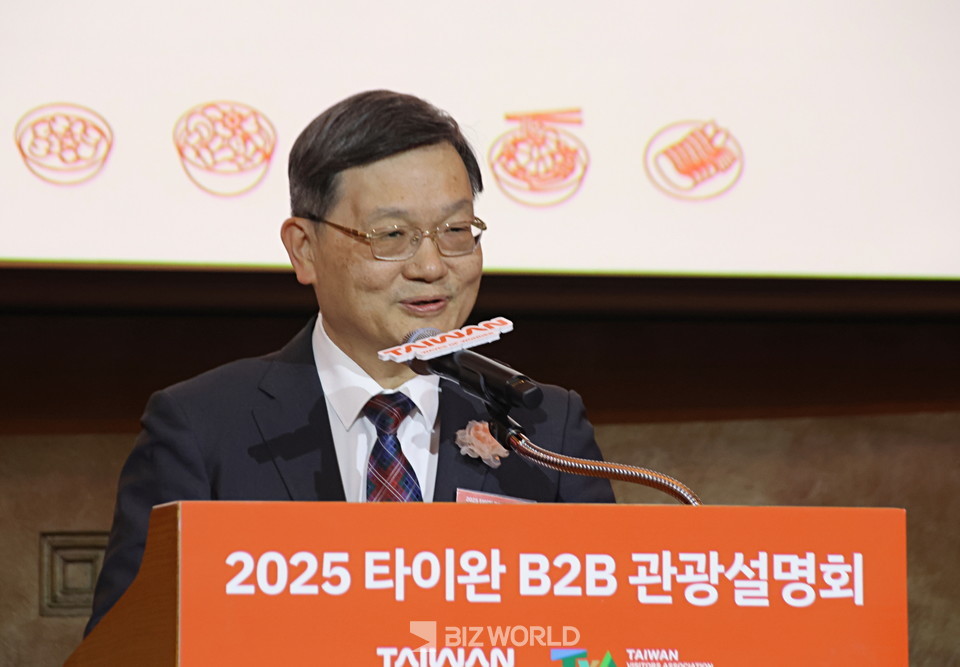 량광중(梁光中) 주한국타이베이대표부 대표가 환영사를 하고 있다. 사진=손진석 기자