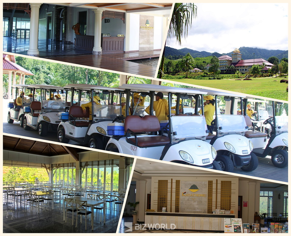 카타통 골프장 클럽하우스와 연회장, 호텔 안내데스크 스케치. 푸껫=손진석 기자